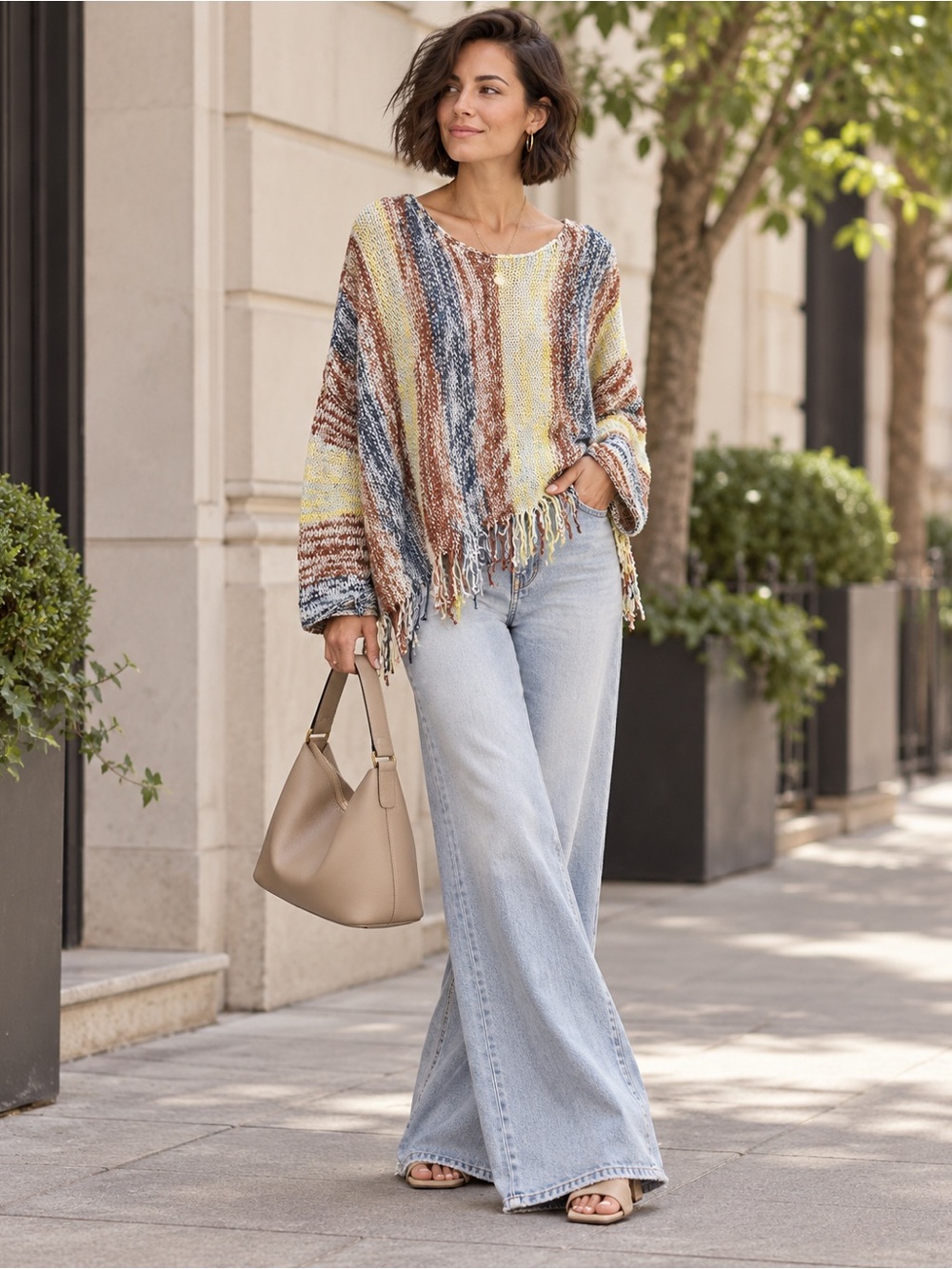 Laurie Felt Los Angeles Fringe Knit Top